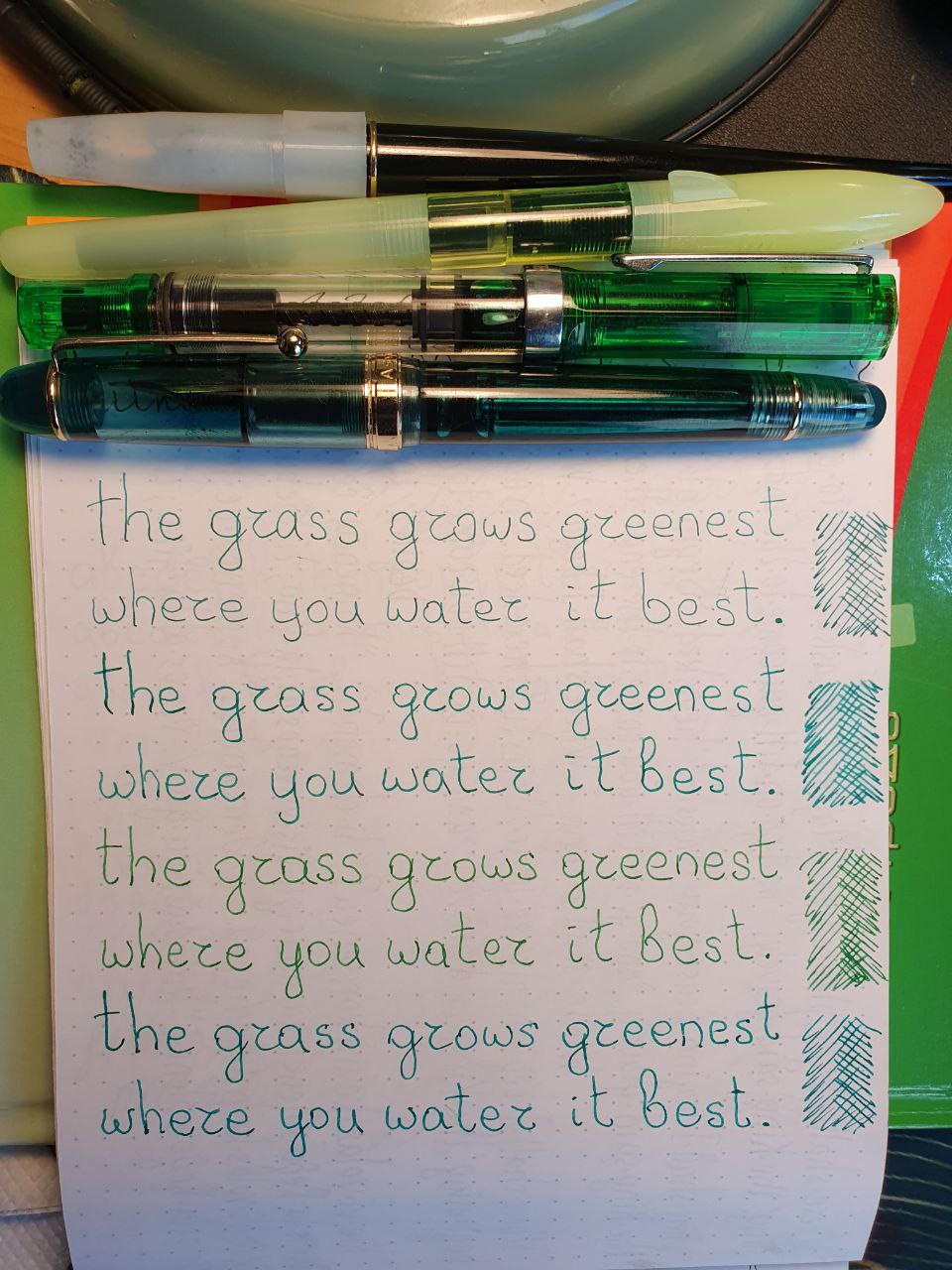 The grass genus greenest where you water it best. The grass grows greenest where you water it best the grass grows greenest where you water it best.: the grass grows greenest where you water it best.